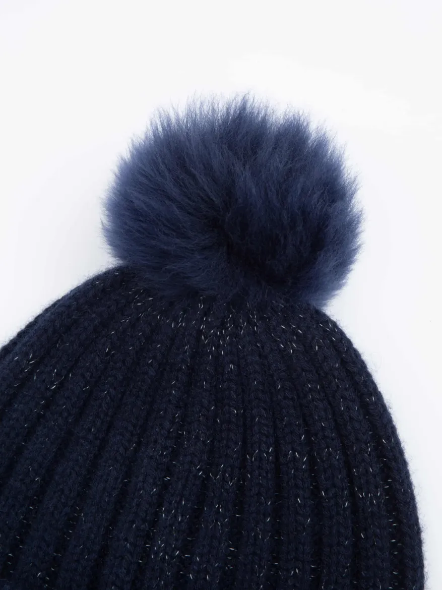 Bilde av WoolLand Moss Hat Blue Ink